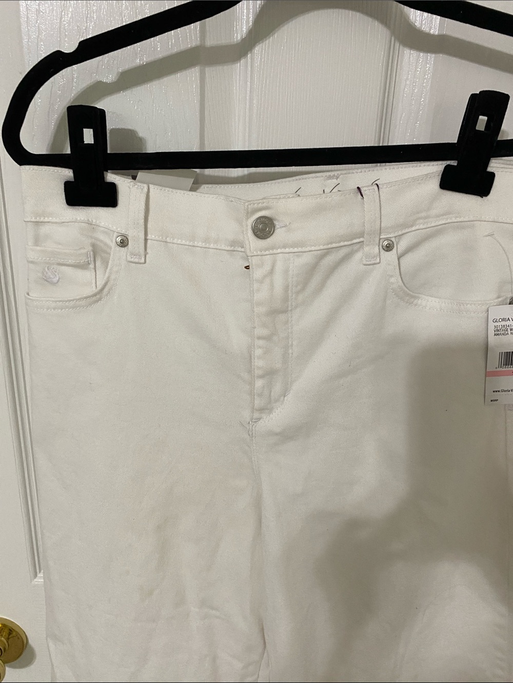 NWT Gloria Vanderbilt White Wide-Leg Cropped Jeans - Picture 2 of 10